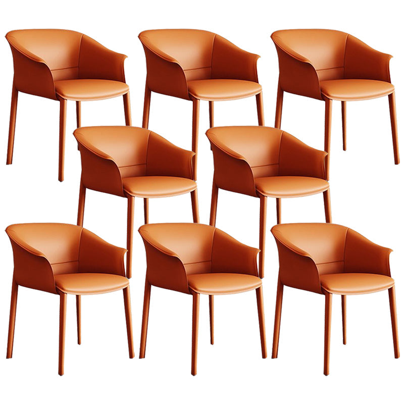 Sillas de comedor de brazo de cuero sinté