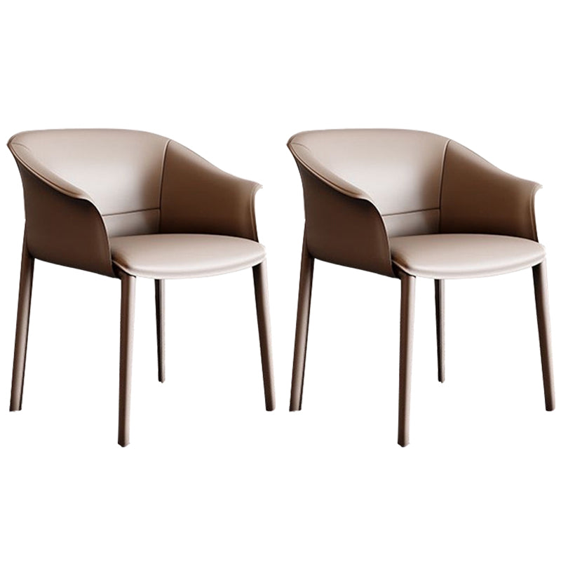 Sillas de comedor de brazo de cuero sinté