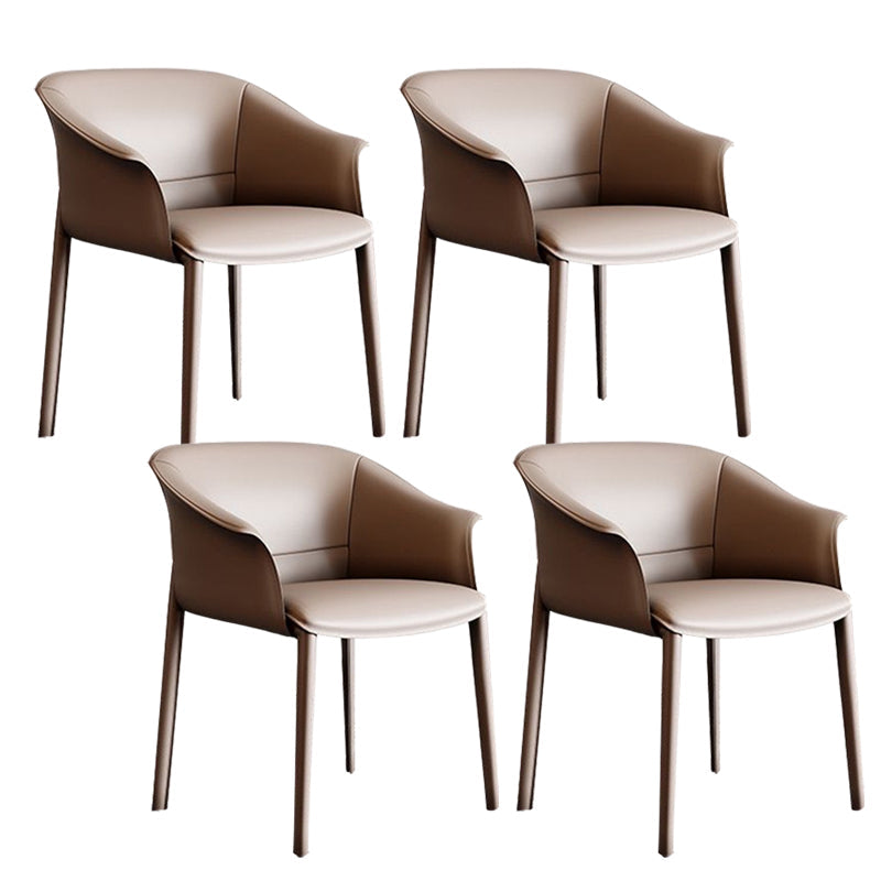 Sillas de comedor de brazo de cuero sinté