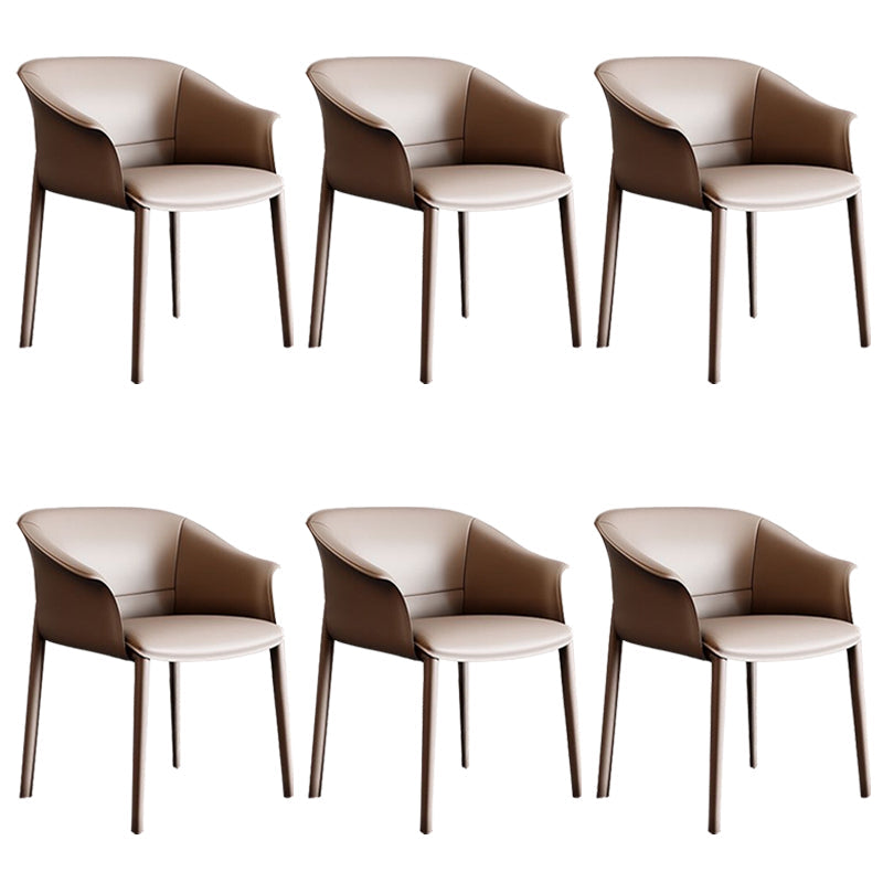 Sillas de comedor de brazo de cuero sinté
