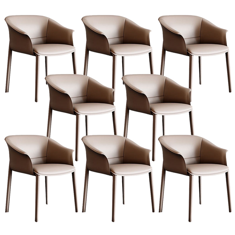 Sillas de comedor de brazo de cuero sinté