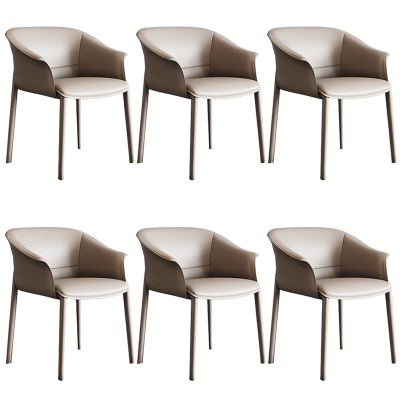 Sillas de comedor de brazo de cuero sinté