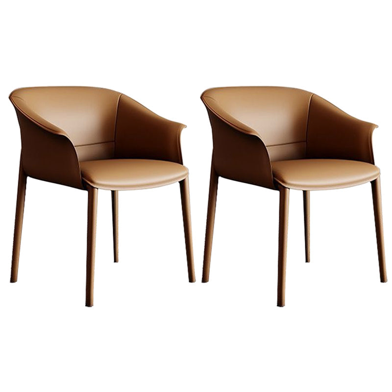 Sillas de comedor de brazo de cuero sinté