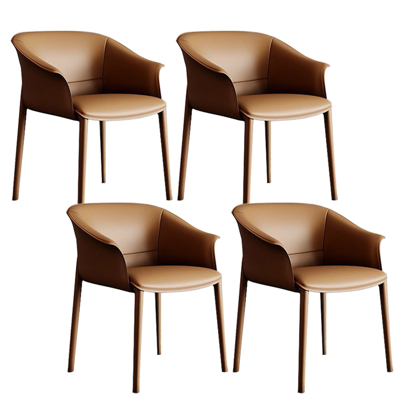 Sillas de comedor de brazo de cuero sinté