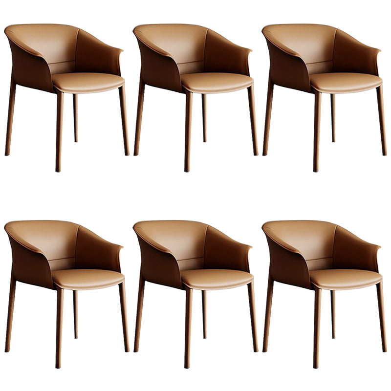 Sillas de comedor de brazo de cuero sinté