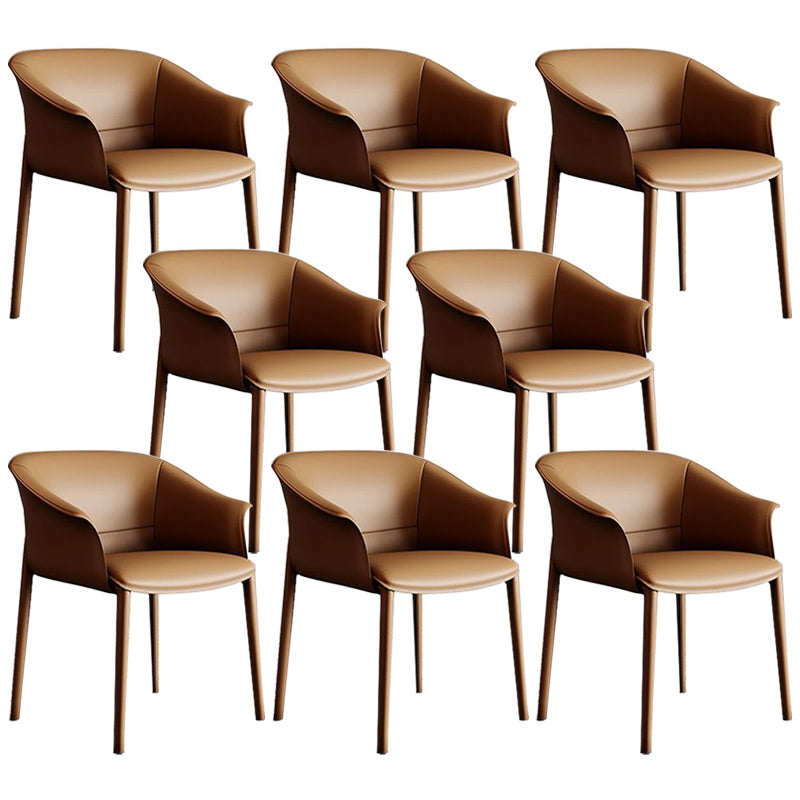 Sillas de comedor de brazo de cuero sinté
