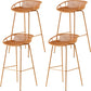 Industrial Metal Barstool Counter Stool Footrest Metal Furniture in Matte Finish Brown 4 Piece Set Clearhalo 'Bar Furniture' 'Bar Stools' 'bar_stools' 'furn' 'furn_bar_stools' 'Furniture' 'Kitchen & Dining Furniture' 6021657