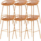 Industrial Metal Barstool Counter Stool Footrest Metal Furniture in Matte Finish Brown 6 Piece Set Clearhalo 'Bar Furniture' 'Bar Stools' 'bar_stools' 'furn' 'furn_bar_stools' 'Furniture' 'Kitchen & Dining Furniture' 6021658
