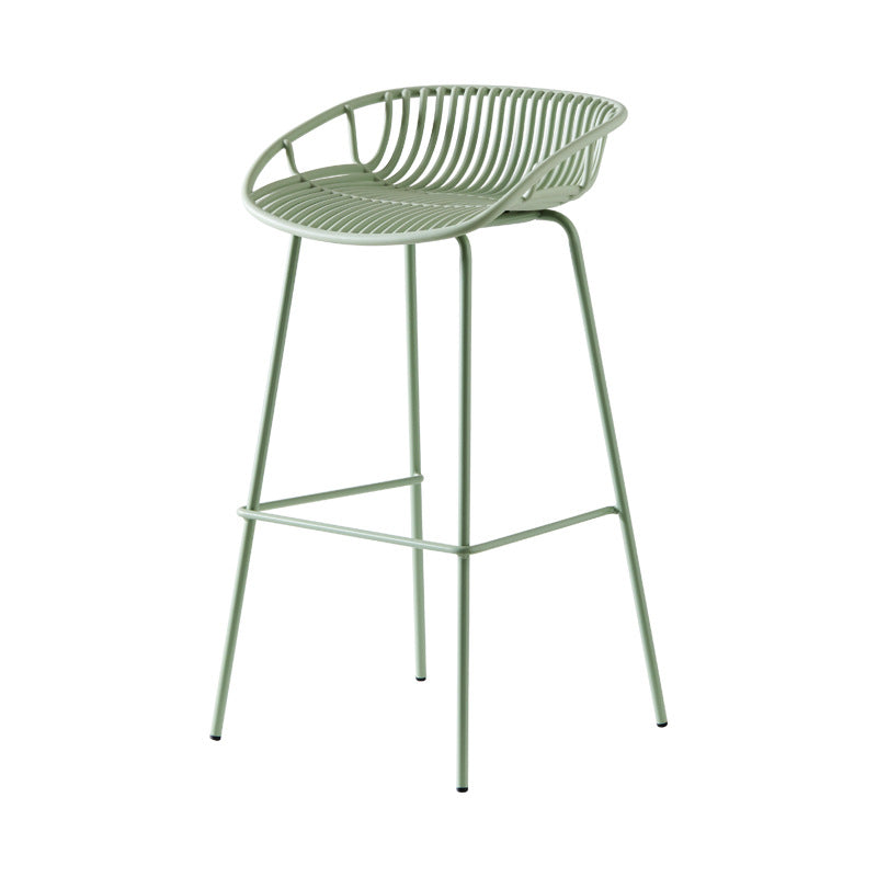 Industrial Metal Barstool Counter Stool Footrest Metal Furniture in Matte Finish Clearhalo 'Bar Furniture' 'Bar Stools' 'bar_stools' 'furn' 'furn_bar_stools' 'Furniture' 'Kitchen & Dining Furniture' 6021661