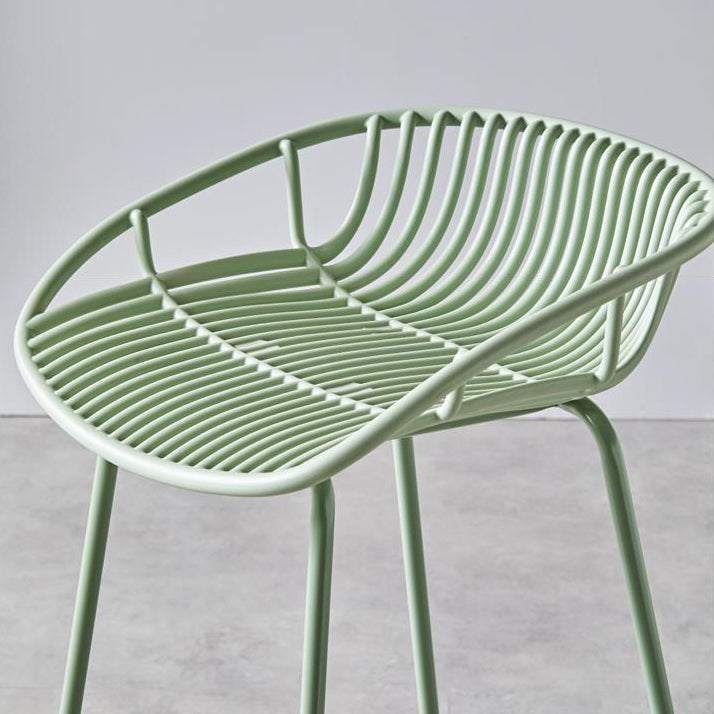 Industrial Metal Barstool Counter Stool Footrest Metal Furniture in Matte Finish Clearhalo 'Bar Furniture' 'Bar Stools' 'bar_stools' 'furn' 'furn_bar_stools' 'Furniture' 'Kitchen & Dining Furniture' 6021664