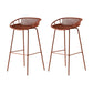 Industrial Metal Barstool Counter Stool Footrest Metal Furniture in Matte Finish Red Brown 2 Piece Set Clearhalo 'Bar Furniture' 'Bar Stools' 'bar_stools' 'furn' 'furn_bar_stools' 'Furniture' 'Kitchen & Dining Furniture' 6021665