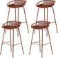 Industrial Metal Barstool Counter Stool Footrest Metal Furniture in Matte Finish Red Brown 4 Piece Set Clearhalo 'Bar Furniture' 'Bar Stools' 'bar_stools' 'furn' 'furn_bar_stools' 'Furniture' 'Kitchen & Dining Furniture' 6021667