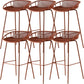 Industrial Metal Barstool Counter Stool Footrest Metal Furniture in Matte Finish Red Brown 6 Piece Set Clearhalo 'Bar Furniture' 'Bar Stools' 'bar_stools' 'furn' 'furn_bar_stools' 'Furniture' 'Kitchen & Dining Furniture' 6021669
