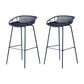 Industrial Metal Barstool Counter Stool Footrest Metal Furniture in Matte Finish Blue 2 Piece Set Clearhalo 'Bar Furniture' 'Bar Stools' 'bar_stools' 'furn' 'furn_bar_stools' 'Furniture' 'Kitchen & Dining Furniture' 6021674