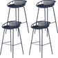 Industrial Metal Barstool Counter Stool Footrest Metal Furniture in Matte Finish Blue 4 Piece Set Clearhalo 'Bar Furniture' 'Bar Stools' 'bar_stools' 'furn' 'furn_bar_stools' 'Furniture' 'Kitchen & Dining Furniture' 6021676