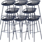 Industrial Metal Barstool Counter Stool Footrest Metal Furniture in Matte Finish Blue 8 Piece Set Clearhalo 'Bar Furniture' 'Bar Stools' 'bar_stools' 'furn' 'furn_bar_stools' 'Furniture' 'Kitchen & Dining Furniture' 6021680