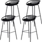 Industrial Metal Barstool Counter Stool Footrest Metal Furniture in Matte Finish Black 4 Piece Set Clearhalo 'Bar Furniture' 'Bar Stools' 'bar_stools' 'furn' 'furn_bar_stools' 'Furniture' 'Kitchen & Dining Furniture' 6021684