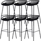 Industrial Metal Barstool Counter Stool Footrest Metal Furniture in Matte Finish Black 6 Piece Set Clearhalo 'Bar Furniture' 'Bar Stools' 'bar_stools' 'furn' 'furn_bar_stools' 'Furniture' 'Kitchen & Dining Furniture' 6021685
