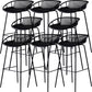 Industrial Metal Barstool Counter Stool Footrest Metal Furniture in Matte Finish Black 8 Piece Set Clearhalo 'Bar Furniture' 'Bar Stools' 'bar_stools' 'furn' 'furn_bar_stools' 'Furniture' 'Kitchen & Dining Furniture' 6021686