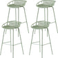 Industrial Metal Barstool Counter Stool Footrest Metal Furniture in Matte Finish Green 4 Piece Set Clearhalo 'Bar Furniture' 'Bar Stools' 'bar_stools' 'furn' 'furn_bar_stools' 'Furniture' 'Kitchen & Dining Furniture' 6021694