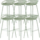 Industrial Metal Barstool Counter Stool Footrest Metal Furniture in Matte Finish Green 6 Piece Set Clearhalo 'Bar Furniture' 'Bar Stools' 'bar_stools' 'furn' 'furn_bar_stools' 'Furniture' 'Kitchen & Dining Furniture' 6021695