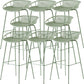 Industrial Metal Barstool Counter Stool Footrest Metal Furniture in Matte Finish Green 8 Piece Set Clearhalo 'Bar Furniture' 'Bar Stools' 'bar_stools' 'furn' 'furn_bar_stools' 'Furniture' 'Kitchen & Dining Furniture' 6021696