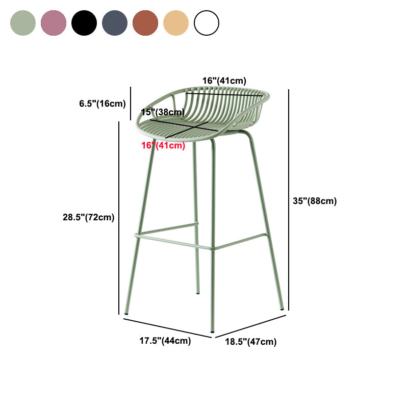 Industrial Metal Barstool Counter Stool Footrest Metal Furniture in Matte Finish Clearhalo 'Bar Furniture' 'Bar Stools' 'bar_stools' 'furn' 'furn_bar_stools' 'Furniture' 'Kitchen & Dining Furniture' 6021702