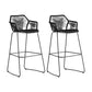 Modern Footrest Bar Stool Plastic Armed Stool with Metal Base