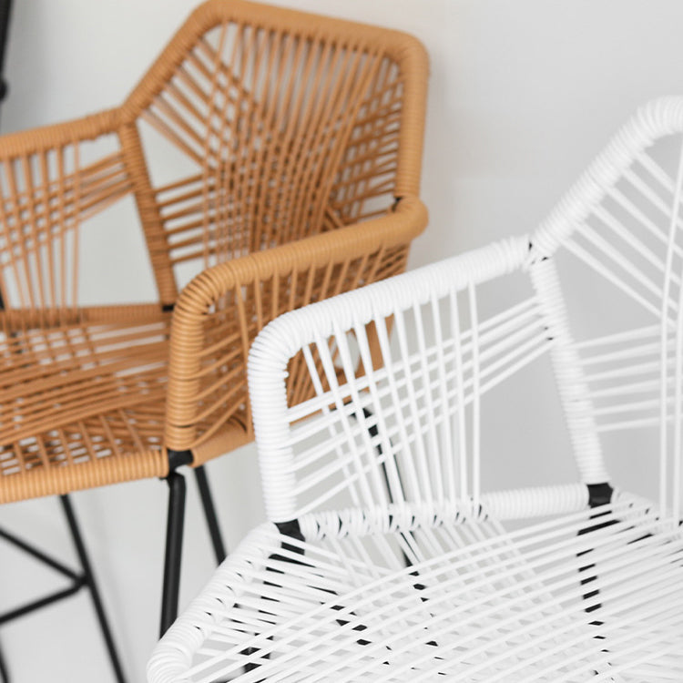 Modern Footrest Bar Stool Plastic Armed Stool with Metal Base