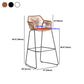 Modern Footrest Bar Stool Plastic Armed Stool with Metal Base