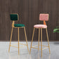Glam Metal Barstool Round Seat Velvet Stool with Gold Legs in Matte Finish Clearhalo 'Bar Furniture' 'Bar Stools' 'bar_stools' 'furn' 'furn_bar_stools' 'Furniture' 'Kitchen & Dining Furniture' 6021734