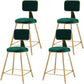 Glam Metal Barstool Round Seat Velvet Stool with Gold Legs in Matte Finish Green 4 Piece Set Short Stool(18"H) Clearhalo 'Bar Furniture' 'Bar Stools' 'bar_stools' 'furn' 'furn_bar_stools' 'Furniture' 'Kitchen & Dining Furniture' 6021738