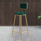 Glam Metal Barstool Round Seat Velvet Stool with Gold Legs in Matte Finish Clearhalo 'Bar Furniture' 'Bar Stools' 'bar_stools' 'furn' 'furn_bar_stools' 'Furniture' 'Kitchen & Dining Furniture' 6021739