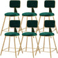 Glam Metal Barstool Round Seat Velvet Stool with Gold Legs in Matte Finish Green 6 Piece Set Short Stool(18"H) Clearhalo 'Bar Furniture' 'Bar Stools' 'bar_stools' 'furn' 'furn_bar_stools' 'Furniture' 'Kitchen & Dining Furniture' 6021740