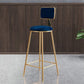 Glam Metal Barstool Round Seat Velvet Stool with Gold Legs in Matte Finish Clearhalo 'Bar Furniture' 'Bar Stools' 'bar_stools' 'furn' 'furn_bar_stools' 'Furniture' 'Kitchen & Dining Furniture' 6021741