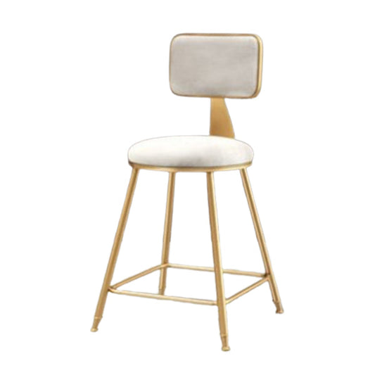 Glam Metal Barstool Round Seat Velvet Stool with Gold Legs in Matte Finish Clearhalo 'Bar Furniture' 'Bar Stools' 'bar_stools' 'furn' 'furn_bar_stools' 'Furniture' 'Kitchen & Dining Furniture' 6021743