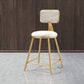 Glam Metal Barstool Round Seat Velvet Stool with Gold Legs in Matte Finish White 1 Piece Short Stool(18"H) Clearhalo 'Bar Furniture' 'Bar Stools' 'bar_stools' 'furn' 'furn_bar_stools' 'Furniture' 'Kitchen & Dining Furniture' 6021754