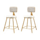 Glam Metal Barstool Round Seat Velvet Stool with Gold Legs in Matte Finish White 2 Piece Set Short Stool(18"H) Clearhalo 'Bar Furniture' 'Bar Stools' 'bar_stools' 'furn' 'furn_bar_stools' 'Furniture' 'Kitchen & Dining Furniture' 6021755