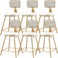 Glam Metal Barstool Round Seat Velvet Stool with Gold Legs in Matte Finish White 6 Piece Set Short Stool(18"H) Clearhalo 'Bar Furniture' 'Bar Stools' 'bar_stools' 'furn' 'furn_bar_stools' 'Furniture' 'Kitchen & Dining Furniture' 6021757