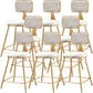 Glam Metal Barstool Round Seat Velvet Stool with Gold Legs in Matte Finish White 8 Piece Set Short Stool(18"H) Clearhalo 'Bar Furniture' 'Bar Stools' 'bar_stools' 'furn' 'furn_bar_stools' 'Furniture' 'Kitchen & Dining Furniture' 6021758