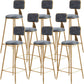 Glam Metal Barstool Round Seat Velvet Stool with Gold Legs in Matte Finish Grey 8 Piece Set Clearhalo 'Bar Furniture' 'Bar Stools' 'bar_stools' 'furn' 'furn_bar_stools' 'Furniture' 'Kitchen & Dining Furniture' 6021768