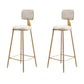 Glam Metal Barstool Round Seat Velvet Stool with Gold Legs in Matte Finish White 2 Piece Set Clearhalo 'Bar Furniture' 'Bar Stools' 'bar_stools' 'furn' 'furn_bar_stools' 'Furniture' 'Kitchen & Dining Furniture' 6021770