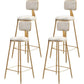 Glam Metal Barstool Round Seat Velvet Stool with Gold Legs in Matte Finish White 4 Piece Set Clearhalo 'Bar Furniture' 'Bar Stools' 'bar_stools' 'furn' 'furn_bar_stools' 'Furniture' 'Kitchen & Dining Furniture' 6021771