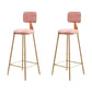 Glam Metal Barstool Round Seat Velvet Stool with Gold Legs in Matte Finish Pink 2 Piece Set Clearhalo 'Bar Furniture' 'Bar Stools' 'bar_stools' 'furn' 'furn_bar_stools' 'Furniture' 'Kitchen & Dining Furniture' 6021780