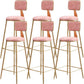 Glam Metal Barstool Round Seat Velvet Stool with Gold Legs in Matte Finish Pink 6 Piece Set Clearhalo 'Bar Furniture' 'Bar Stools' 'bar_stools' 'furn' 'furn_bar_stools' 'Furniture' 'Kitchen & Dining Furniture' 6021782