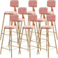 Glam Metal Barstool Round Seat Velvet Stool with Gold Legs in Matte Finish Pink 8 Piece Set Clearhalo 'Bar Furniture' 'Bar Stools' 'bar_stools' 'furn' 'furn_bar_stools' 'Furniture' 'Kitchen & Dining Furniture' 6021783