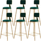 Glam Metal Barstool Round Seat Velvet Stool with Gold Legs in Matte Finish Green 6 Piece Set Clearhalo 'Bar Furniture' 'Bar Stools' 'bar_stools' 'furn' 'furn_bar_stools' 'Furniture' 'Kitchen & Dining Furniture' 6021787
