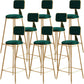 Glam Metal Barstool Round Seat Velvet Stool with Gold Legs in Matte Finish Green 8 Piece Set Clearhalo 'Bar Furniture' 'Bar Stools' 'bar_stools' 'furn' 'furn_bar_stools' 'Furniture' 'Kitchen & Dining Furniture' 6021788