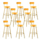 Taburete de bar de metal Glam con respaldo de tela y base dorada