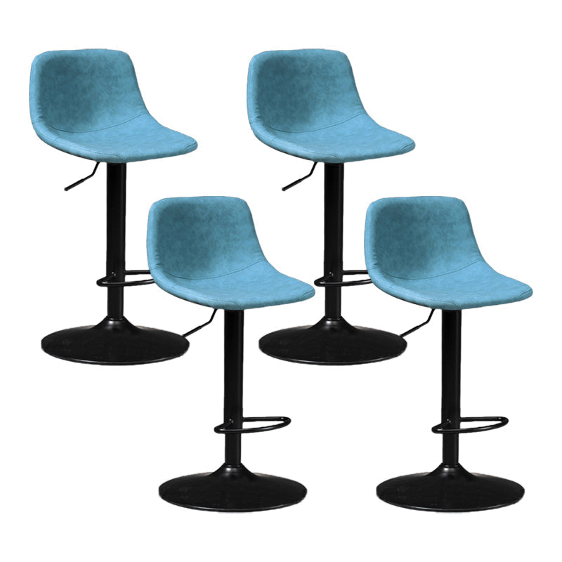 Scandinavische metalen barkrukkenleer Leer Low Back Teller Stool